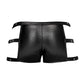 Korte Broek - Zwarte StretchyLeather Look Fabric Met Jet Studs - EroticToyzFetishkleding voor HemMale Power