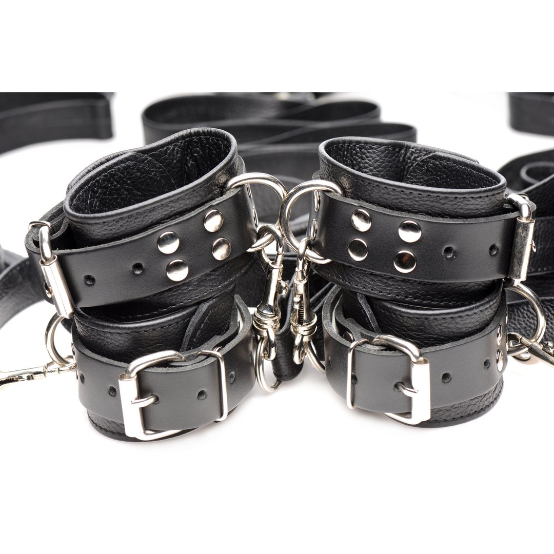 Leather Bed Restraint Kit - EroticToyzProducten,Toys,Fetish,Restraints,,XR Brands