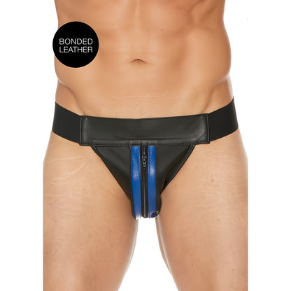 Leren Jockstrap met Rits Vooraan - M - EroticToyzProducten,Lingerie,Lingerie voor Hem,Jocks,,MannelijkOuch! by Shots