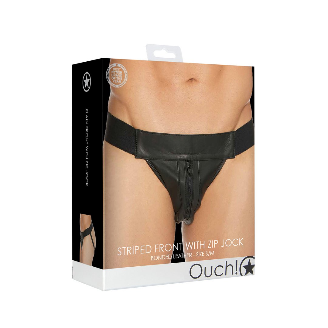 Leren Jockstrap met Ritssluiting - M - EroticToyzProducten,Lingerie,Lingerie voor Hem,Jocks,,MannelijkOuch! by Shots