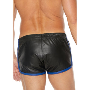 Leren Veelzijdige Shorts S/M - Blauw - EroticToyzBoxershortsOuch! by Shots