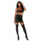 Lingerie Rok Set met O - ring - Zwart - Pleasureplay 3 - Delige SetForplay