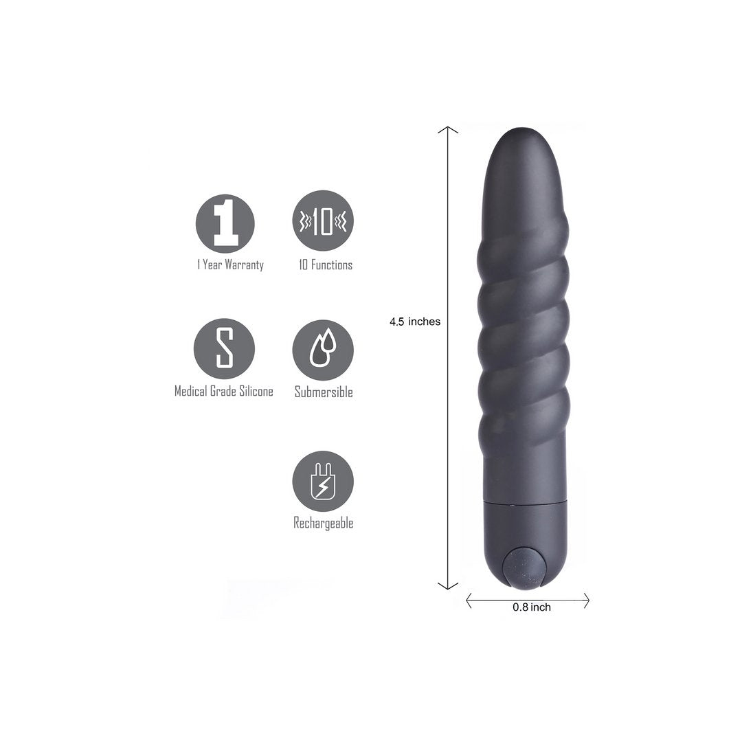 Lola Mini Bullet Vibrator 10 Snelheden Oplaadbaar - Zwart - EroticToyzKogel - en MinivibratorsMaiatoys