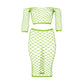 Neon Crop Top en Lange Rok Set - Roze/Groen, XS/XXXXL - Pleasureplay 2 - Delige SetOuch! by Shots