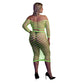 Neon Crop Top en Lange Rok Set - Roze/Groen, XS/XXXXL - Pleasureplay 2 - Delige SetOuch! by Shots