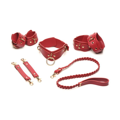 Lover's Restraints Set van Vegan Leer - Rood - EroticToyzBondage SetXR Brands