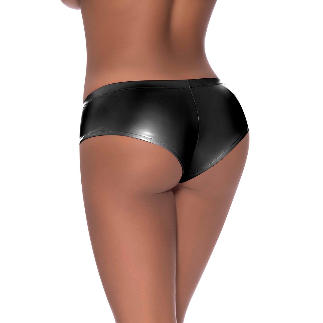 Low Rise Split Crotch Boy Short - M - Black - EroticToyzProducten,Lingerie,Lingerie voor Haar,Strings en Slipjes,,VrouwelijkMagic Silk