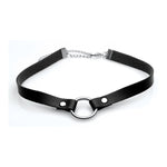 Lush Pet Smalle Choker met Zilveren O - ring - Zwart - EroticToyzRiem HalsbandenXR Brands