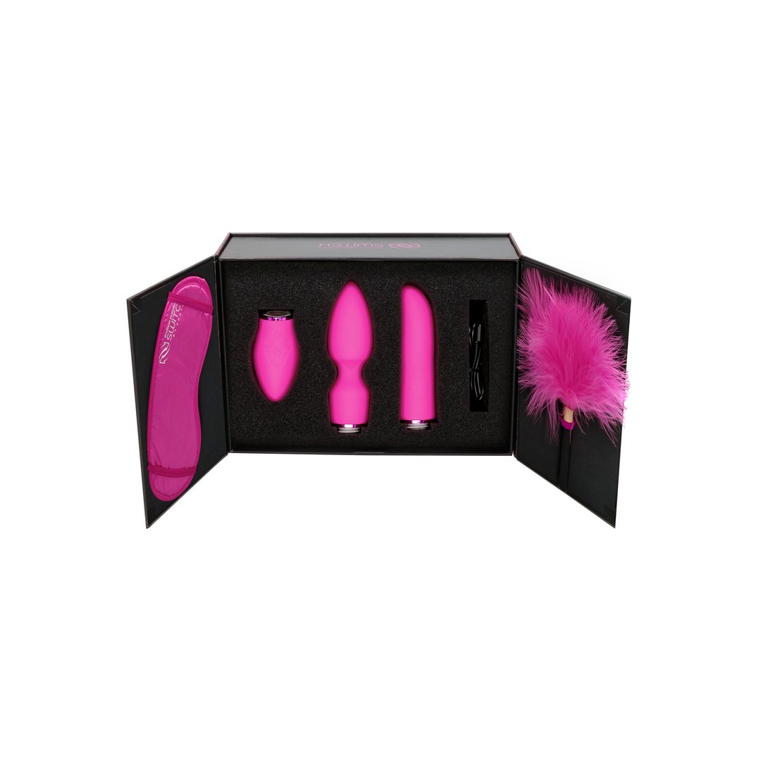 'Luxe Pleasure Kit #4 met Verwisselbare Vibrator Opzetstukken - Zwart' - EroticToyzToy SetsSwitch by Shots