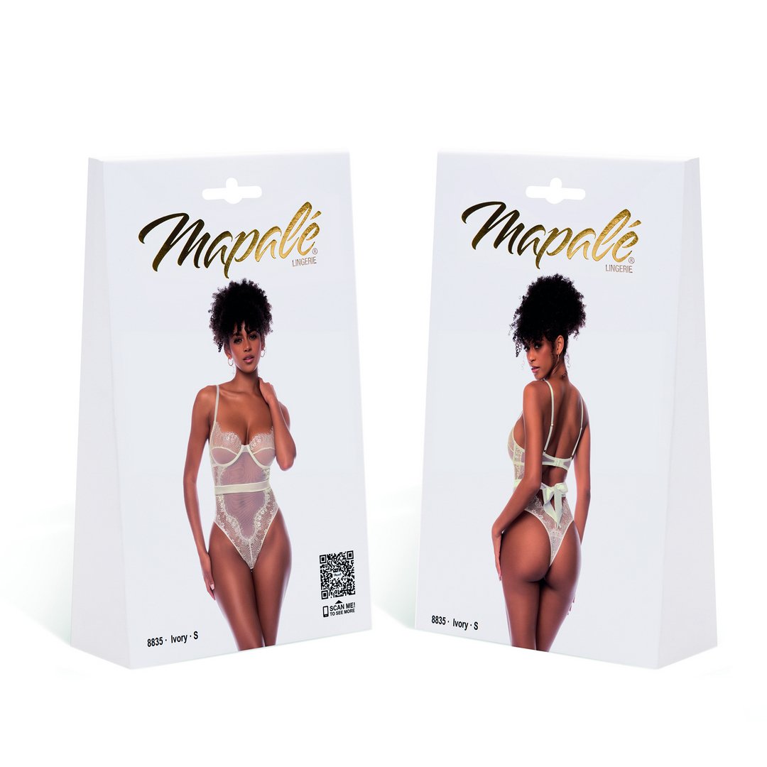 Luxe Wimperkant Bodysuit - Ivoor XL - EroticToyzBodysuits TeddiesMapalé