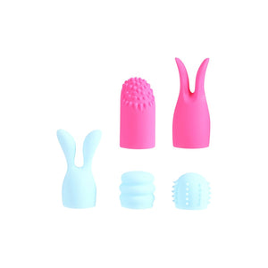 Maia Quinn Penis Sleeve Set - Siliconen Aanhangsels 5 - Delig Neon Pink/Pastel Blue - EroticToyzPenis SleeveMaiatoys