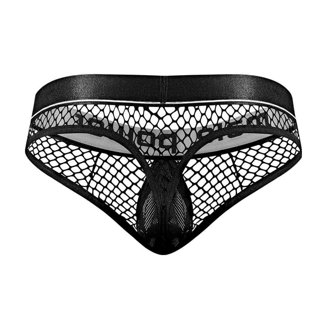 Male Power Cock Ring Thong Met Afneembaar Zakje - Zwart S/M - EroticToyzStringsMale Power