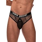 Male Power Cock Ring Thong Met Afneembaar Zakje - Zwart S/M - EroticToyzStringsMale Power