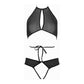 Peekaboo Top en Open Panty Set - Zwart Mesh - Pleasureplay Strings en SlipjesAllure