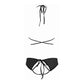 Peekaboo Top en Open Panty Set - Zwart Mesh - Pleasureplay Strings en SlipjesAllure