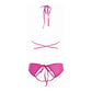 Peekaboo Haltertop en Open Panty Set - Hot Pink - Pleasureplay Strings en SlipjesAllure