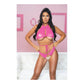 Peekaboo Haltertop en Open Panty Set - Hot Pink - Pleasureplay Strings en SlipjesAllure