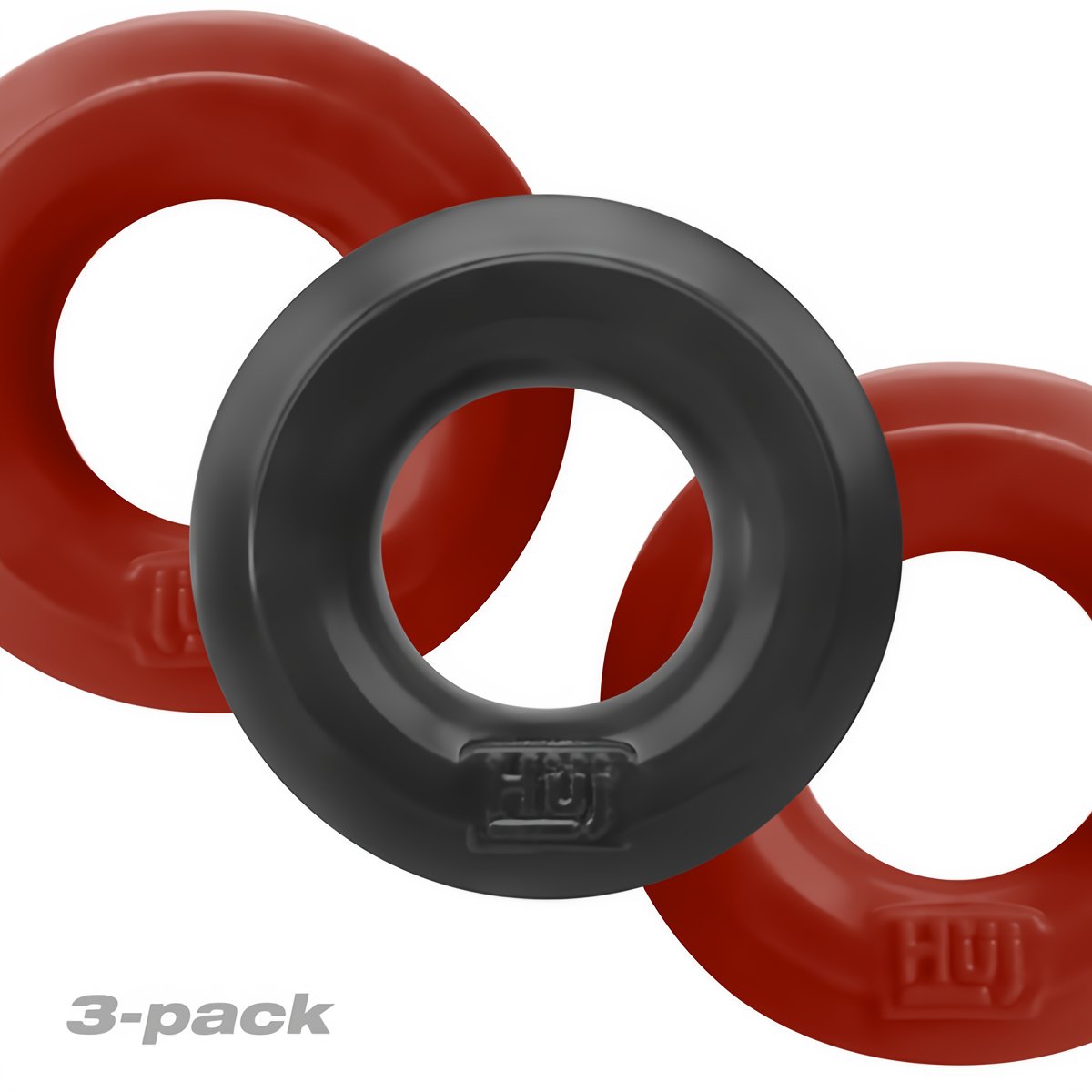 **Mister B Huj3 Cockring Set van 3 - Cherry Ice/Tar Ice** - EroticToyzCockringenHunkyjunk