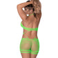 Naadloze Romper Met Hoge Nek En Kantdetails - Groen - Pleasureplay Bodysuits TeddiesMagic Silk