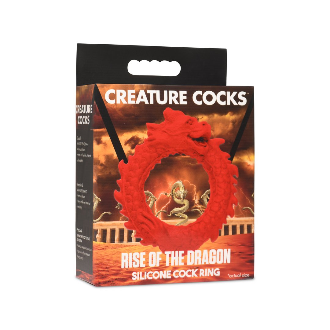 Opkomst van de Draak - Rood Siliconen Cockring voor Prestatieverbetering - EroticToyzProducten,Toys,Toys voor Mannen,Cockringen,Nieuwe Producten,,MannelijkXR Brands