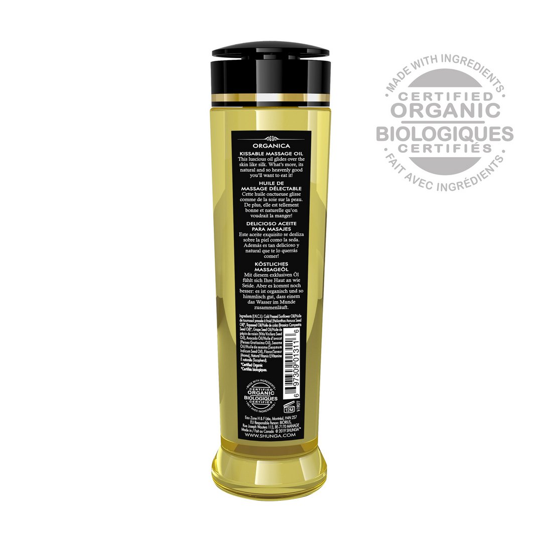 'Organica Massageolie Groene Thee 240 ml - Eetbaar en Sensueel' - EroticToyzMassage OliënShunga