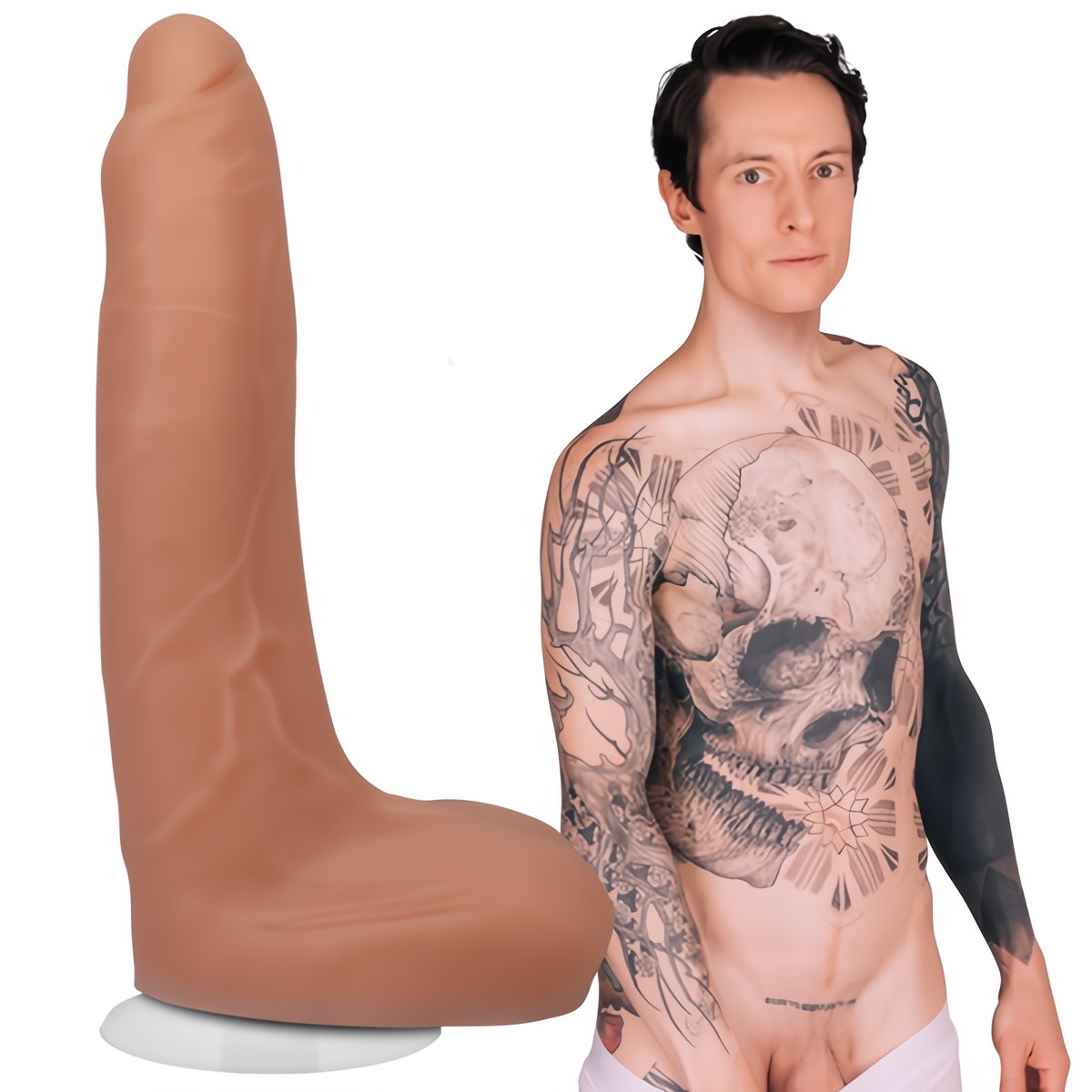 Owen Gray Dildo - 22 cm - Handgemaakt van TRUSKYN voor Levensecht Gevoel - EroticToyzProducten,Toys,Dildos,Realistische Dildo's,,GeslachtsneutraalDoc Johnson