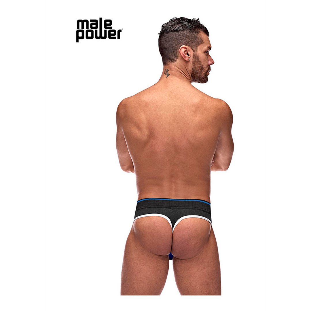 Panel Thong - M - Blauw - Retro Sport Collectie - EroticToyzProducten,Lingerie,Lingerie voor Hem,Strings,,MannelijkMale Power