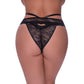 Cheeky Slip - 2XL - Zwart - Pleasureplay Strings en SlipjesMagic Silk