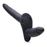 'Pegger Vibrerende Dubbele Dildo met Harnas - Beginner - Zwart' - EroticToyzDubbelXR Brands