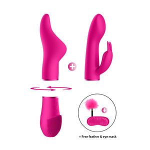 'Pleasure Kit #1 Vibrator Set met Verwisselbare Opzetstukken - Zwart' - EroticToyzToy SetsSwitch by Shots