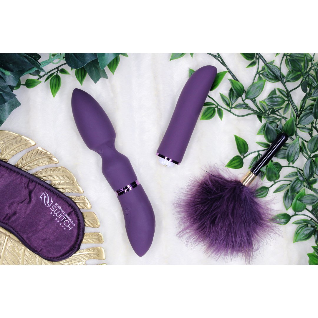 'Pleasure Kit #4 Vibrator Set met Verwisselbare Opzetstukken - Zwart' - EroticToyzToy SetsSwitch by Shots