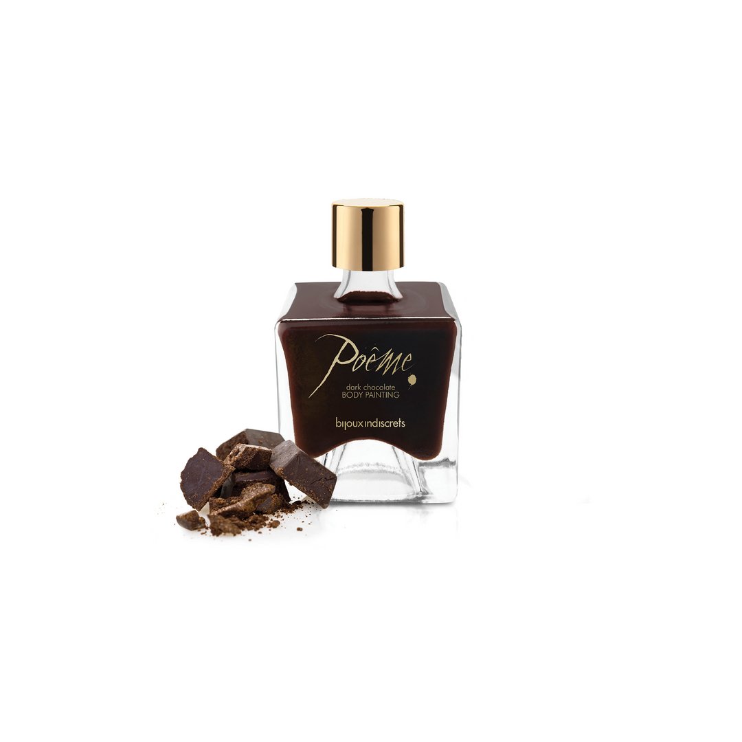 'Poème Bodypaint Donkere Chocolade 50 gram - Inclusief Pluim' - EroticToyzLichaamsverfBijoux Indiscrets