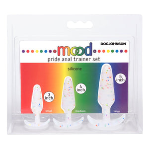 Pride Anale Trainer Set - Premium Siliconen in Regenboogconfetti - EroticToyzProducten,Toys,Anaal Toys,Buttplugs Anale Dildo's,Buttplugs Anale Dildo's Niet Vibrerend,,GeslachtsneutraalDoc Johnson