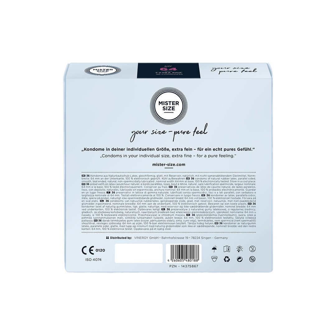 Pure Feel - 64 mm Condooms - 36 stuks - EroticToyzProducten,Veilige Seks, Verzorging Hulp,Veilige Seks,Condooms voor Mannen,,MannelijkMister Size