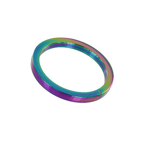 Rainbow Flat CRing 0.3 x 1.8 / 8 x 45 mm - EroticToyzCockringenSteel by Shots