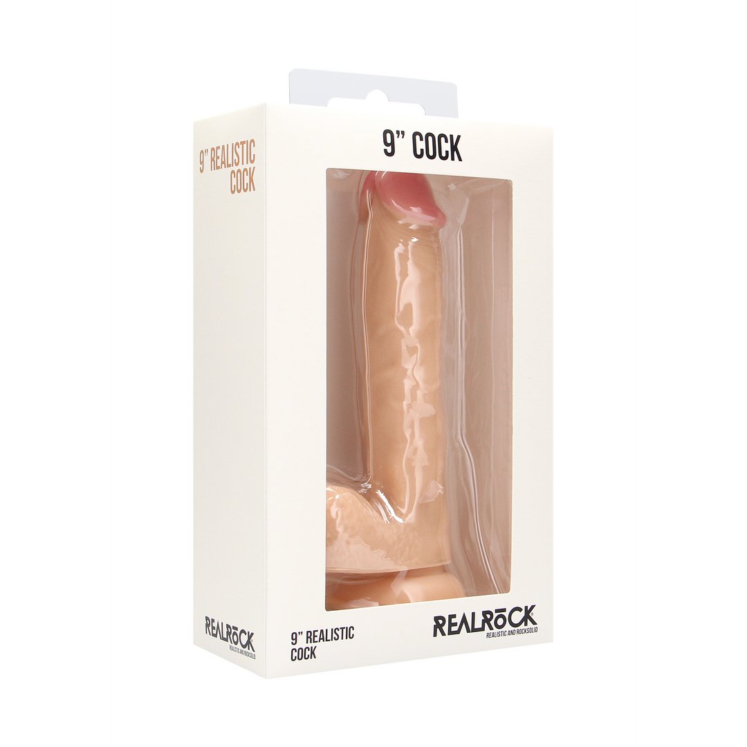 Realistische Dildo met Scrotum - 23 cm - EroticToyzProducten,Toys,Dildos,Realistische Dildo's,,GeslachtsneutraalRealRock by Shots