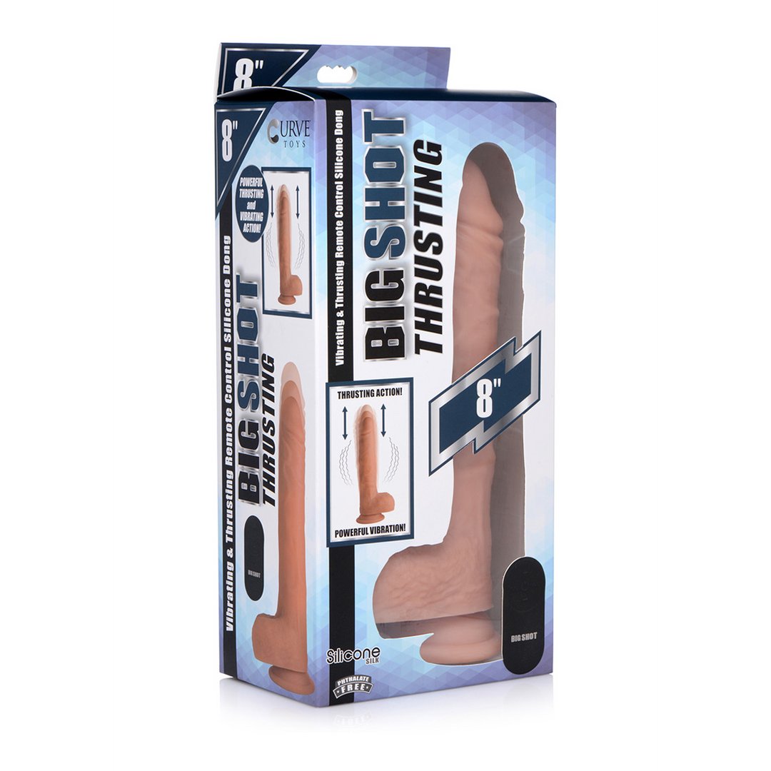 Realistische Siliconen Dildo met Vibraties en Stootfunctie - 20,5 cm Met Ballen - EroticToyzThrusting VibratorsCurve Toys