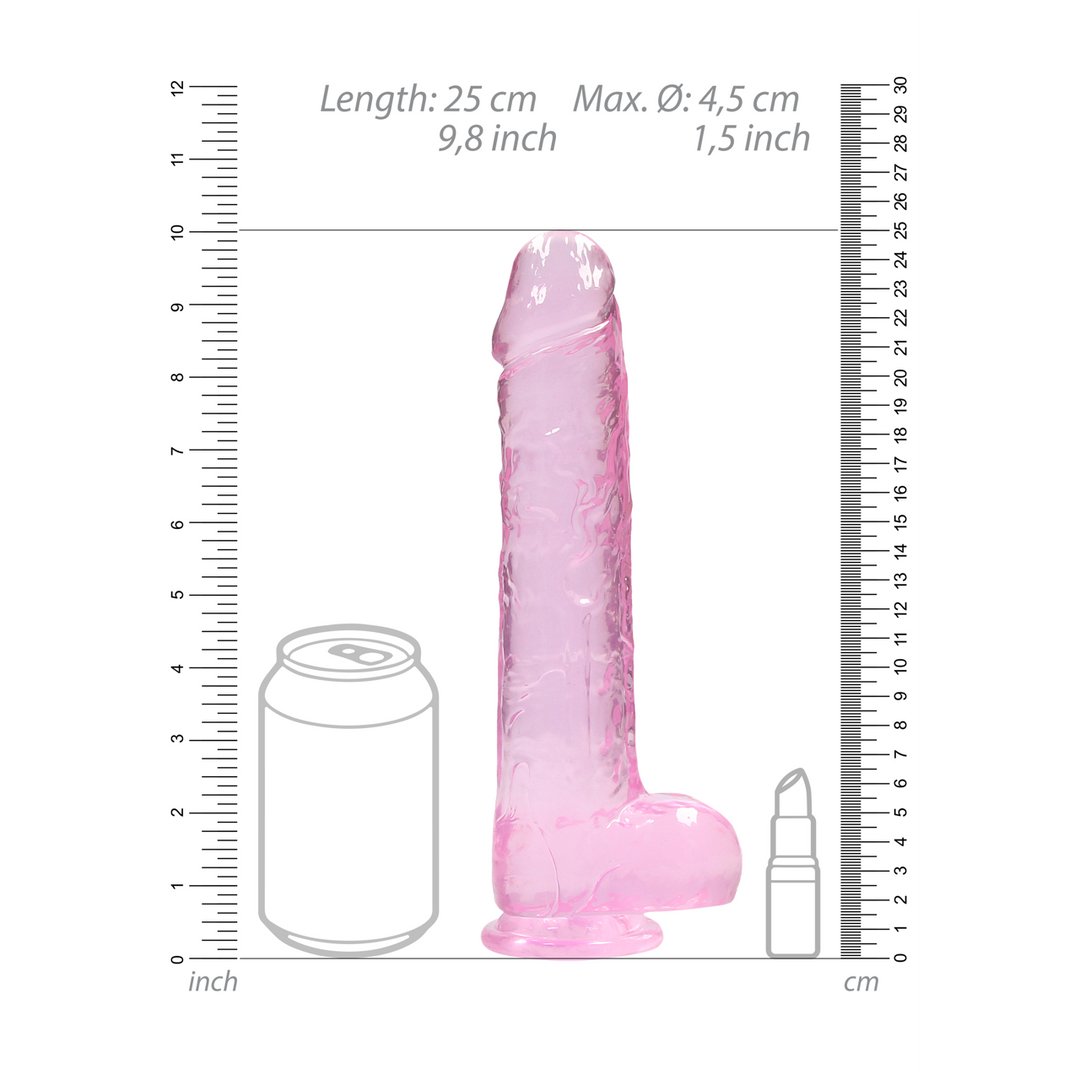 RealRock Crystal Clear Realistische Dildo met Ballen - 23 cm - EroticToyzProducten,Toys,Dildos,Realistische Dildo's,,GeslachtsneutraalRealRock by Shots