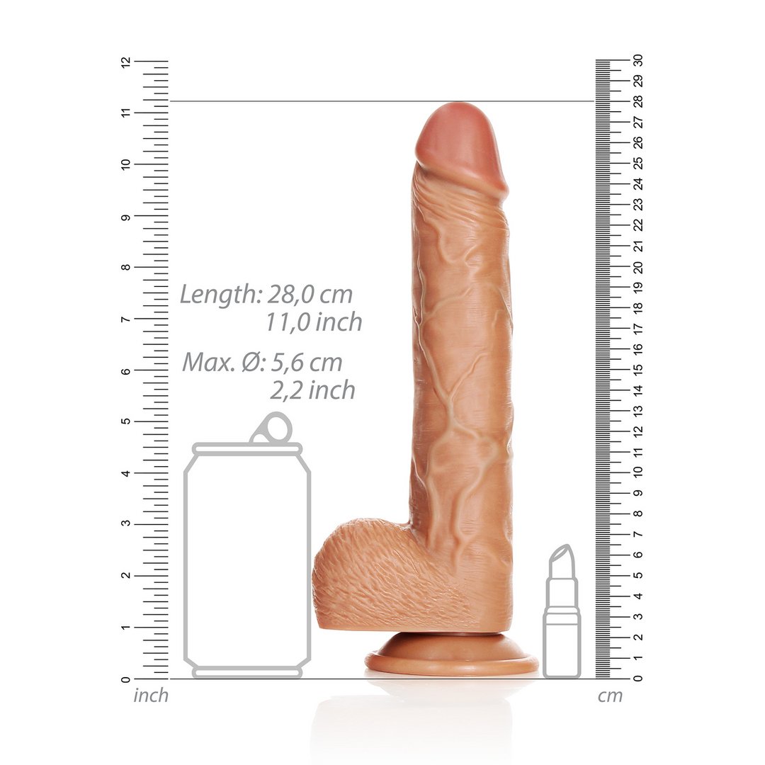 RealRock - Rechte Realistische Dildo met Ballen en Zuignap - 25,5 cm - EroticToyzProducten,Toys,Dildos,Realistische Dildo's,,GeslachtsneutraalRealRock by Shots