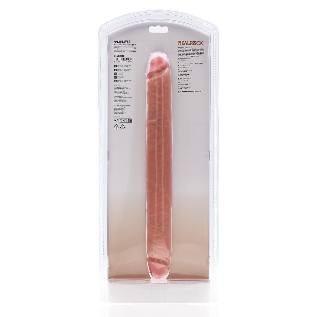 RealRock Slank Dubbelzijdige Dildo 35,6 cm - Vleeskleurig - EroticToyzDubbele Dildo'sRealRock by Shots