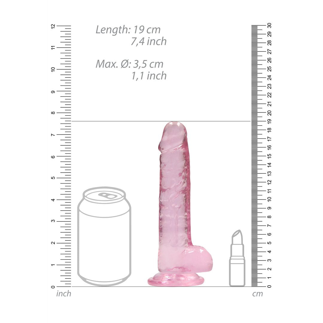 REALROCK Transparante Dildo met Ballen en Zuignap 18 cm - Crystal Clear - EroticToyzRealistische Dildo'sRealRock by Shots