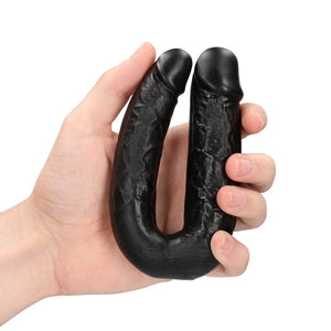 RealRock U Shaped Dubbele Dildo 12,7 cm - Zwart - EroticToyzDubbele Dildo'sRealRock by Shots