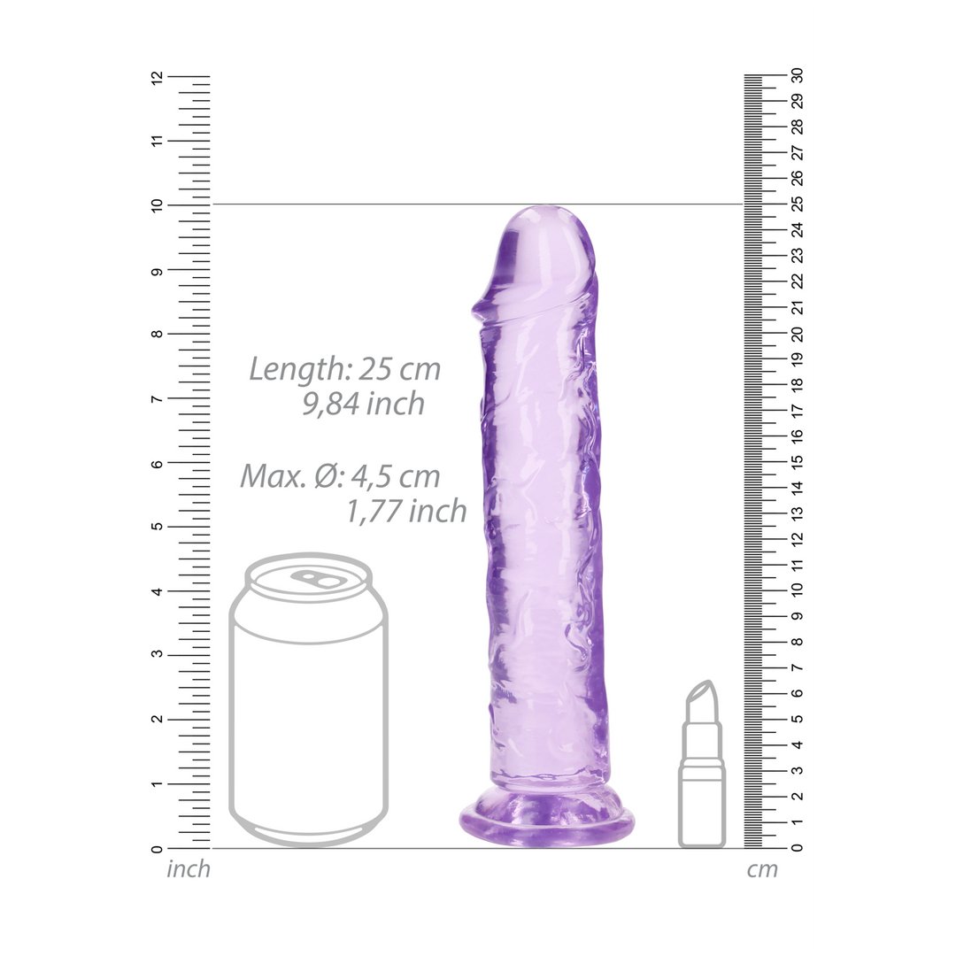 Rechte Transparante Realistische Dildo met Zuignap - 23 cm - EroticToyzProducten,Toys,Dildos,Realistische Dildo's,,RealRock by Shots