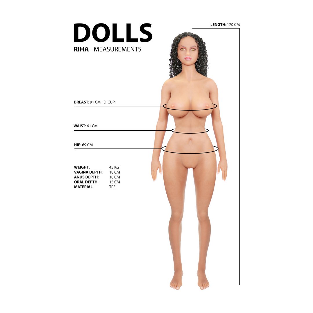 'Riha Realistische Sexpop met USB - Verwarmingselement - Huidkleurig' - EroticToyzVrouwelijkDolls by Shots