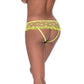 Rokachtige Hipster Panty Met Open Kruis - XL - Lime - Pleasureplay Strings en SlipjesMagic Silk