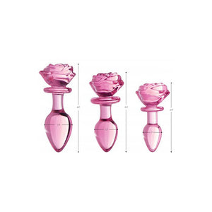 Roze Roos - Glazen Buttplug Medium - Lichaamsveilig en Breukvast - EroticToyzProducten,Toys,Anaal Toys,Buttplugs Anale Dildo's,Buttplugs Anale Dildo's Niet Vibrerend,,GeslachtsneutraalXR Brands