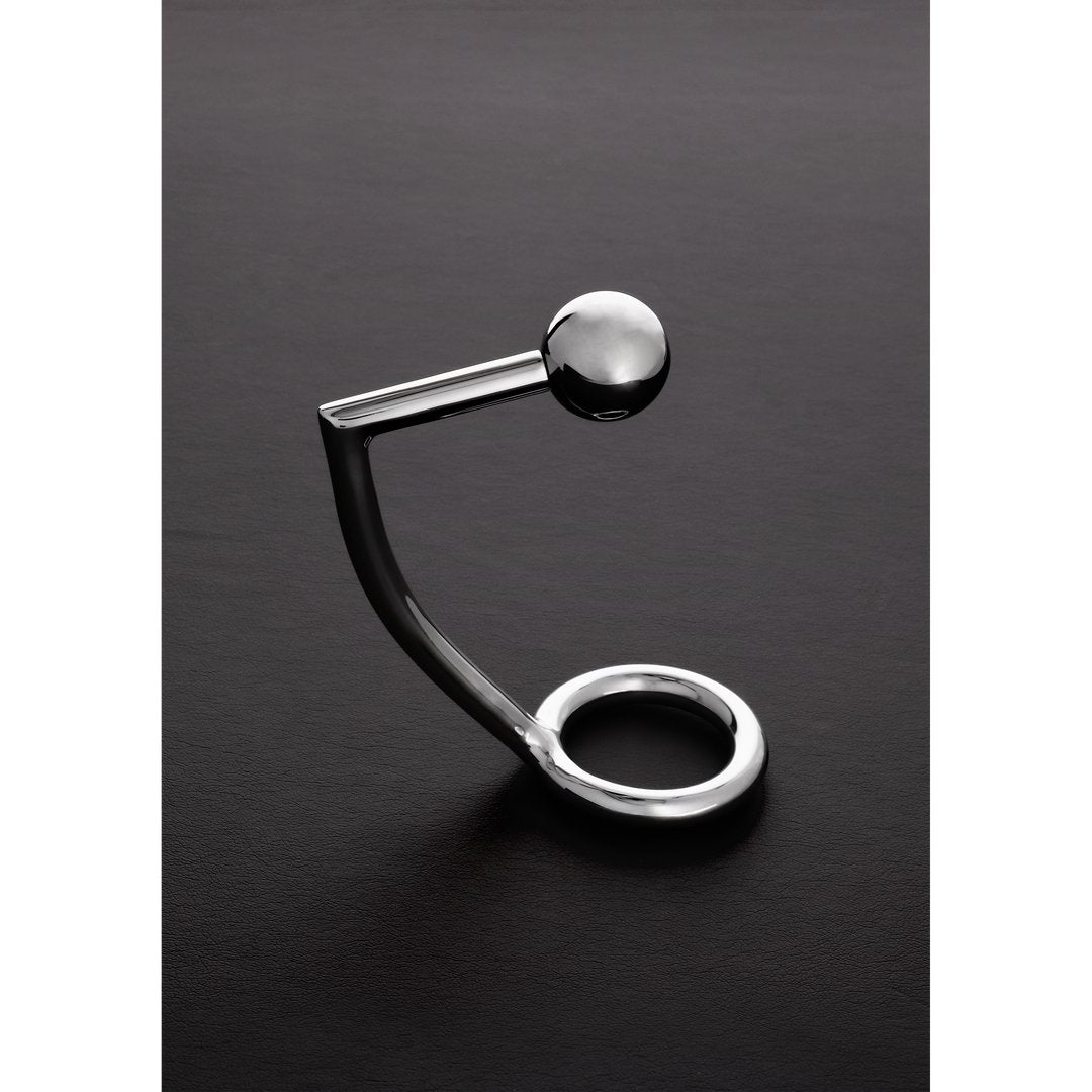 Shots Steel Cockring met Anale Bal - 4,5/3 cm - Zilver - EroticToyzCockringenSteel by Shots