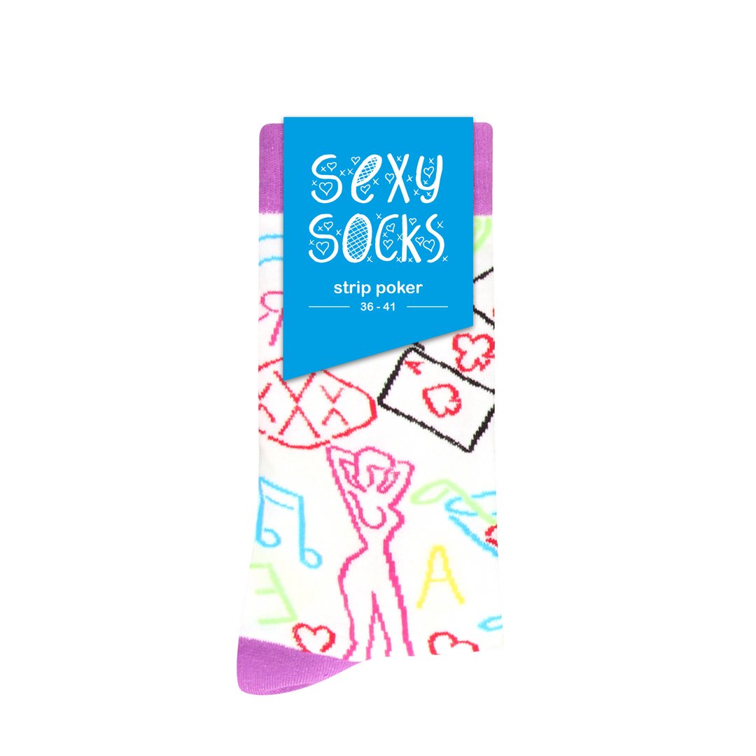 'SHOTS Strip Poker Sokken EU Maat 36 - 41 - Speelse Thema's' - EroticToyzSokkenSexy Socks by Shots