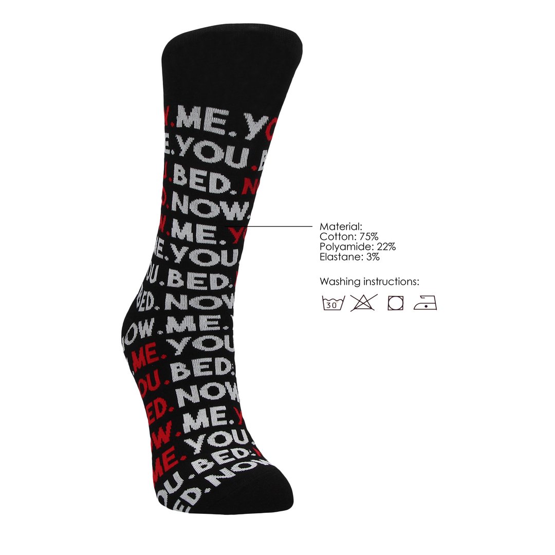 SHOTS You Me Bed Now Sokken - EU Maat 36 - 41 - Grijs - EroticToyzSokkenSexy Socks by Shots