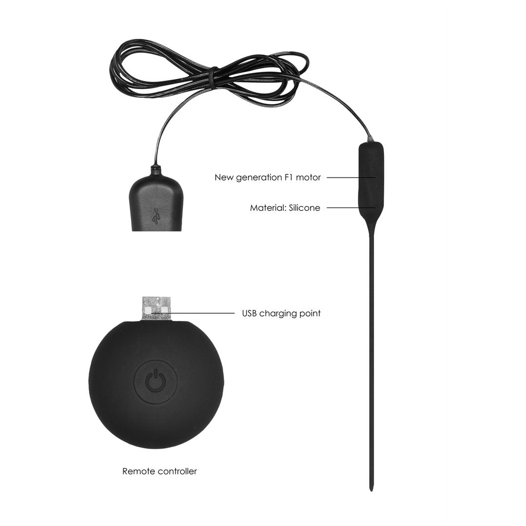 Siliconen Oplaadbare Vibrerende Plug met Afstandsbediening voor Ultiem Genot - EroticToyzProducten,Toys,Toys voor Mannen,Urethrale Toys,,MannelijkOuch! by Shots